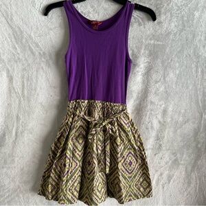 Arizona Jean Company Purple and Green Kids Casual Dress